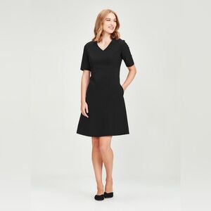 Black Little Black Dress. Halogen. Size 12. knee length 3/4 sleeves Never worn!